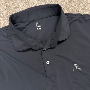 Rhoback Performance Golf Polo Men's 3XL Black Solid Stretch Logo